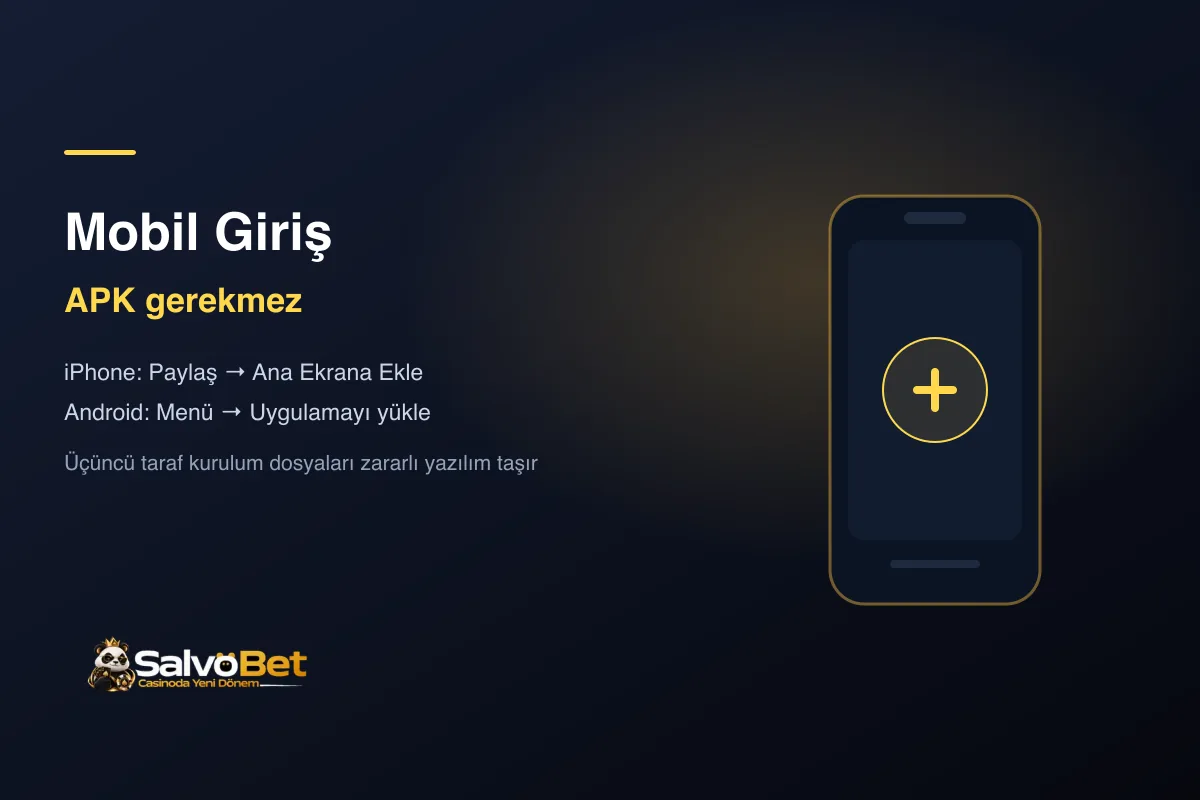Salvobet Mobil Giriş: Uygulama İndirmeden Ana Ekrana Ekleme